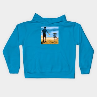 Disc Golfing in the High Desert Kids Hoodie